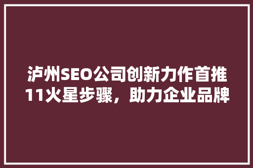 泸州SEO公司创新力作首推11火星步骤，助力企业品牌腾飞