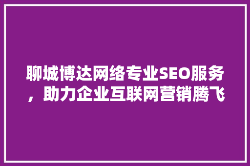 聊城博达网络专业SEO服务，助力企业互联网营销腾飞