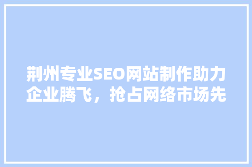 荆州专业SEO网站制作助力企业腾飞，抢占网络市场先机