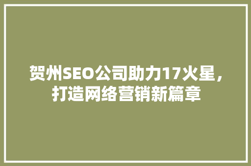 贺州SEO公司助力17火星，打造网络营销新篇章 网站建设公司