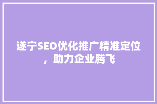 遂宁SEO优化推广精准定位，助力企业腾飞