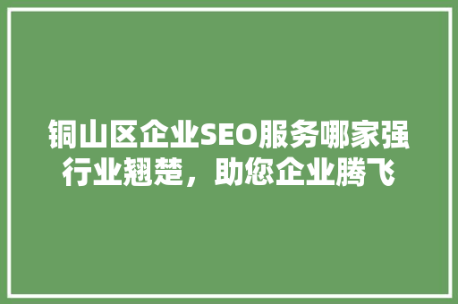 铜山区企业SEO服务哪家强行业翘楚，助您企业腾飞