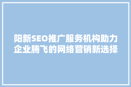 阳新SEO推广服务机构助力企业腾飞的网络营销新选择 百度SEO