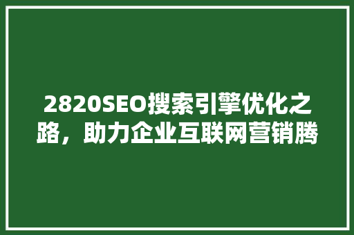 2820SEO搜索引擎优化之路，助力企业互联网营销腾飞