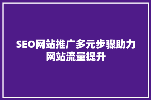 SEO网站推广多元步骤助力网站流量提升