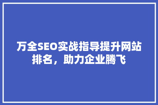 万全SEO实战指导提升网站排名，助力企业腾飞 神马SEO