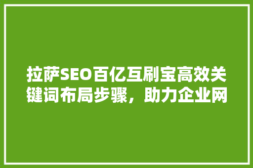 拉萨SEO百亿互刷宝高效关键词布局步骤，助力企业网络营销腾飞