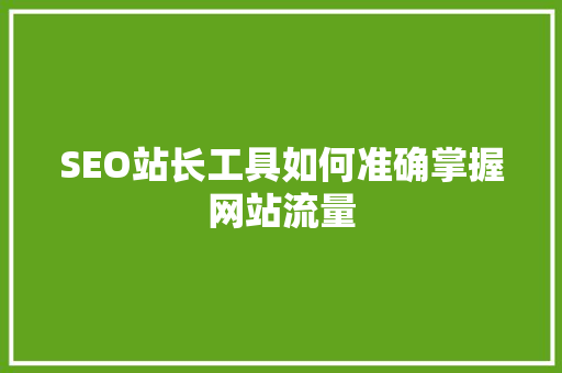 SEO站长工具如何准确掌握网站流量 网站建设公司