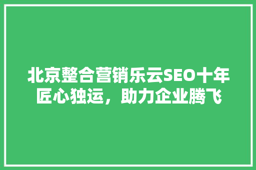 北京整合营销乐云SEO十年匠心独运，助力企业腾飞 SEO关键词