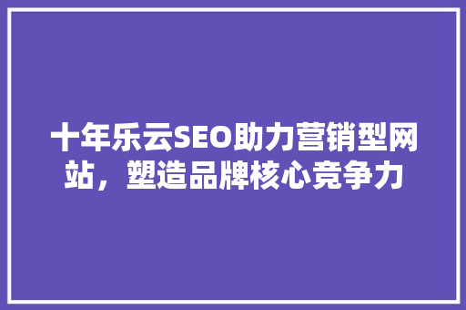 十年乐云SEO助力营销型网站，塑造品牌核心竞争力 SEO关键词