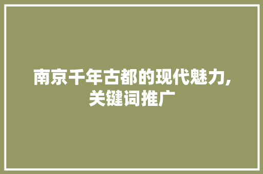 南京千年古都的现代魅力,关键词推广