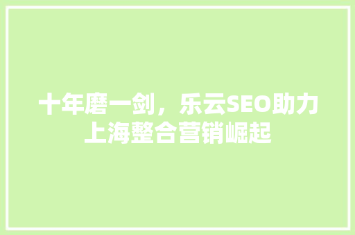 十年磨一剑，乐云SEO助力上海整合营销崛起