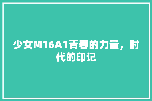 少女M16A1青春的力量，时代的印记 百度SEO