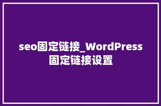 seo固定链接_WordPress固定链接设置 seo固定链接_WordPress固定链接设置 必应SEO
