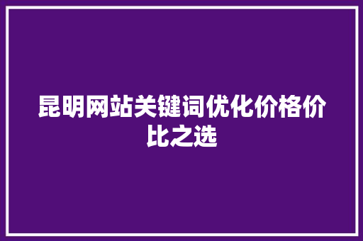 昆明网站关键词优化价格价比之选 网站建设公司
