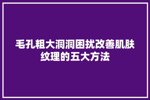 毛孔粗大洞洞困扰改善肌肤纹理的五大方法 网站建设公司