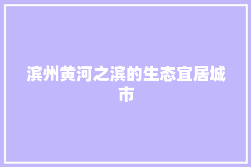 滨州黄河之滨的生态宜居城市