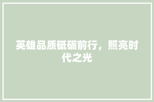 英雄品质砥砺前行，照亮时代之光 搜狗SEO