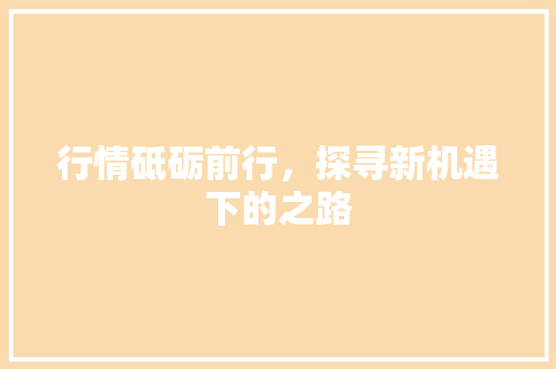 行情砥砺前行，探寻新机遇下的之路 搜狗SEO