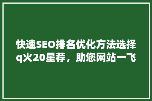 快速SEO排名优化方法选择q火20星荐，助您网站一飞冲天 SEO关键词