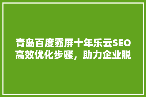 青岛百度霸屏十年乐云SEO高效优化步骤，助力企业脱颖而出 网站建设公司