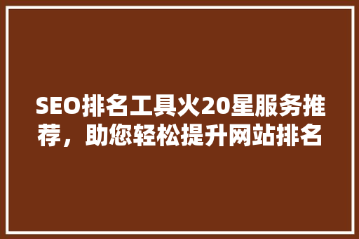 SEO排名工具火20星服务推荐，助您轻松提升网站排名 神马SEO