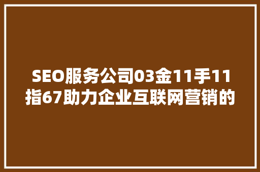SEO服务公司03金11手11指67助力企业互联网营销的神秘力量