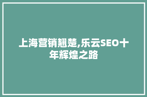 上海营销翘楚,乐云SEO十年辉煌之路