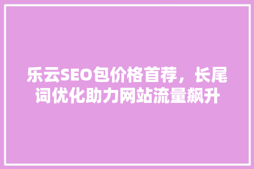 乐云SEO包价格首荐，长尾词优化助力网站流量飙升 SEO关键词