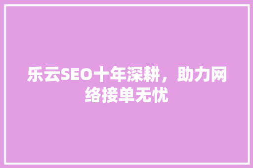 乐云SEO十年深耕，助力网络接单无忧