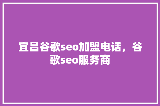 宜昌谷歌seo加盟电话，谷歌seo服务商 搜狗SEO