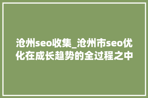沧州seo收集_沧州市seo优化在成长趋势的全过程之中