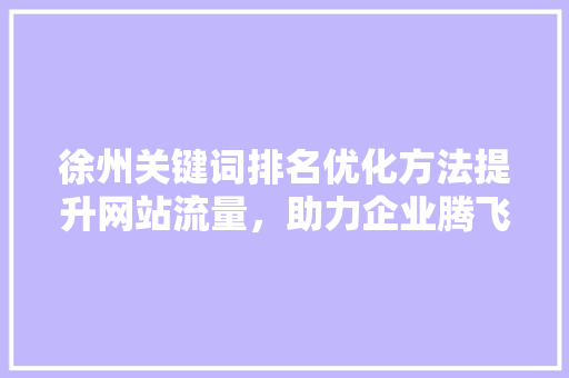徐州关键词排名优化方法提升网站流量，助力企业腾飞