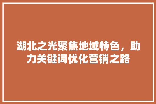 湖北之光聚焦地域特色，助力关键词优化营销之路 百度SEO