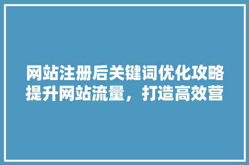 网站注册后关键词优化攻略提升网站流量，打造高效营销步骤