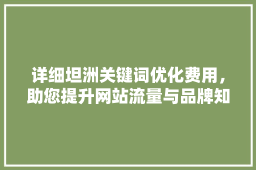 详细坦洲关键词优化费用，助您提升网站流量与品牌知名度