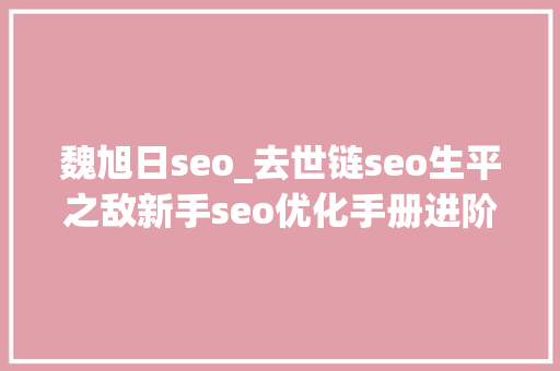 魏旭日seo_去世链seo生平之敌新手seo优化手册进阶篇 魏旭日seo_去世链seo生平之敌新手seo优化手册进阶篇 百度SEO