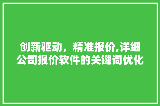 创新驱动，精准报价,详细公司报价软件的关键词优化步骤