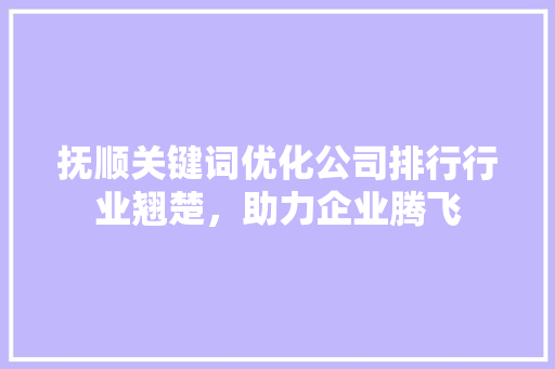 抚顺关键词优化公司排行行业翘楚，助力企业腾飞