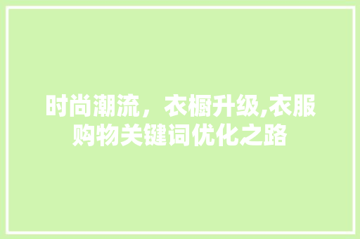 时尚潮流，衣橱升级,衣服购物关键词优化之路 百度SEO