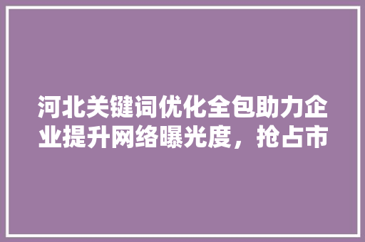 河北关键词优化全包助力企业提升网络曝光度，抢占市场先机