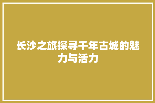 长沙之旅探寻千年古城的魅力与活力 网站建设公司