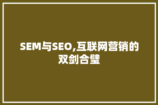 SEM与SEO,互联网营销的双剑合璧 网站建设公司