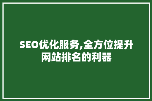 SEO优化服务,全方位提升网站排名的利器