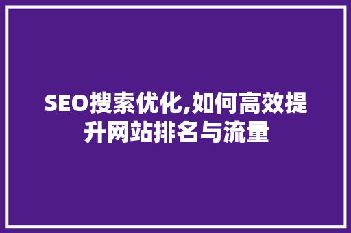 SEO搜索优化,如何高效提升网站排名与流量