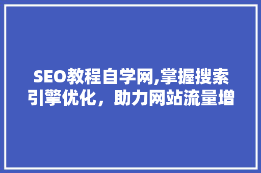 SEO教程自学网,掌握搜索引擎优化，助力网站流量增长 网站建设公司