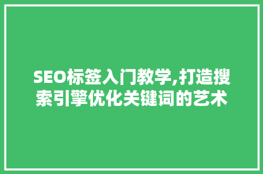 SEO标签入门教学,打造搜索引擎优化关键词的艺术