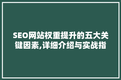 SEO网站权重提升的五大关键因素,详细介绍与实战指南