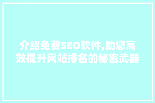 介绍免费SEO软件,助您高效提升网站排名的秘密武器