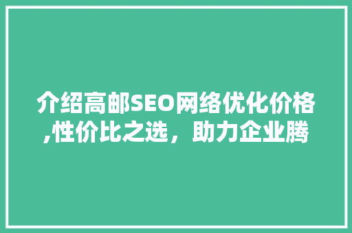 介绍高邮SEO网络优化价格,性价比之选，助力企业腾飞 SEO关键词